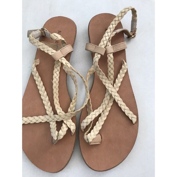 Nine West Sandals Flats Braided Strappy Emmalynol - Picture 2 of 8